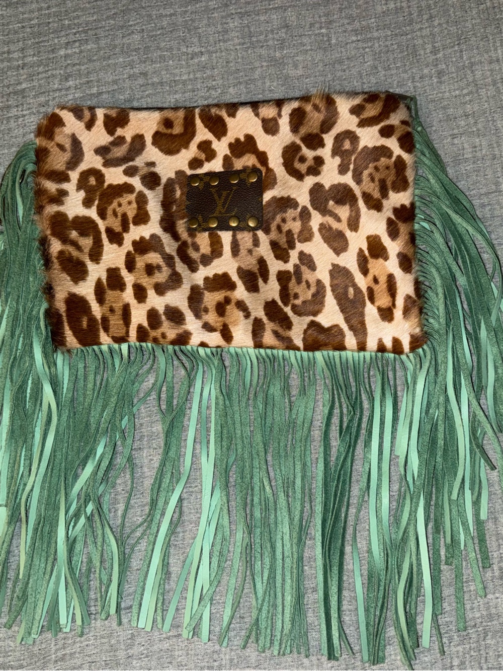 Keep it gypsy Leopard Print Fringe Wristlet
